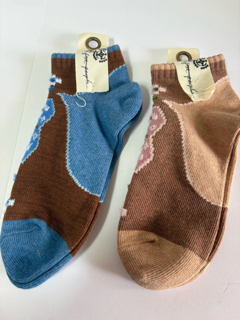 Set of 2 NWT Free People Super Short Raggedy Ankle Socks